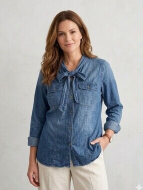 Cabi Waterfront Denim Shirt | Size XL